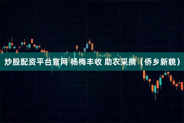 炒股配资平台官网 杨梅丰收 助农采摘（侨乡新貌）